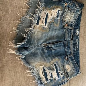 Mossimo Denim Distressed High Rise Shorts